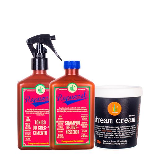 Kit Lola From Rio Rapunzel - Shampoo 250 ml + Tônico 250 ml + Máscara Dream Cream 200 g