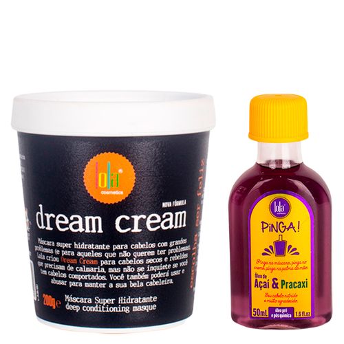 Kit Lola From Rio - Máscara Dream Cream 200 g + Óleo Pinga! Açai & Pracaxi 50 ml