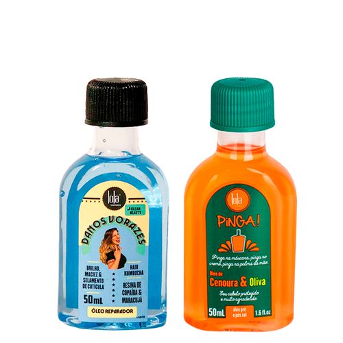 Kit Lola From Rio - Óleo Danos Vorazes 50 ml + Óleo Pinga! Cenoura & Oliva 50 ml