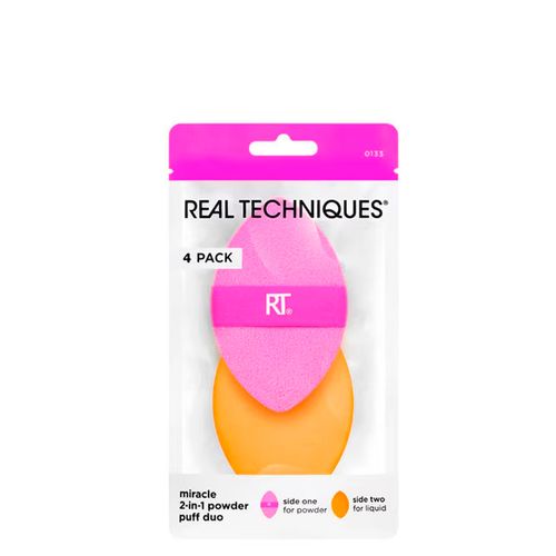 Kit Esponjas Puff 2 em 1 Real Techniques com 4 Unidades - Rosa
