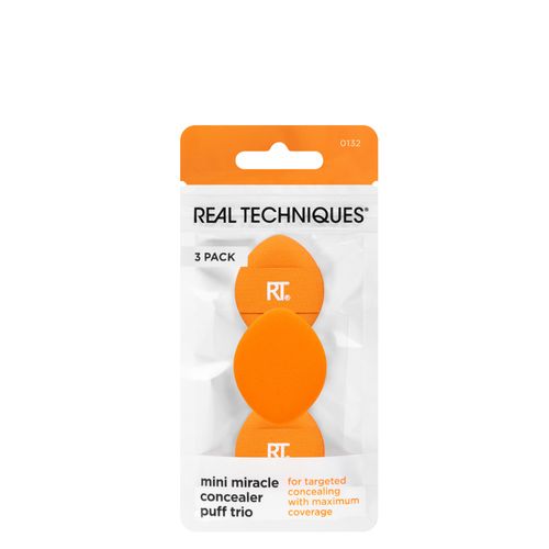Kit Esponjas Mini para Corretivo Real Techniques com 3 Unidades - Laranja