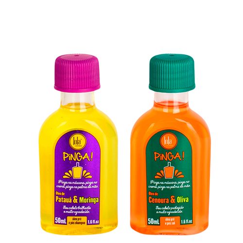 Kit Lola From Rio - Óleo Pinga! Patauá & Moringa 50 ml + Óleo Pinga! Cenoura & Oliva 50 ml