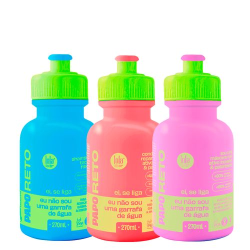 Kit Lola From Rio Papo Reto - Shampoo 270 ml + Condicionador 270 ml + Máscara Fluída 270 ml