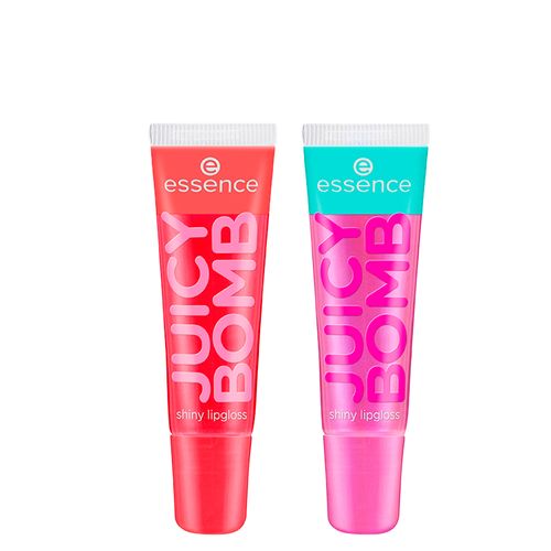 Kit Essence Gloss Labial Líquido Cintilante Juicy Bomb 104 Poppin' Pomegranate 10 ml + Gloss Gloss 105 Bouncy Bubblegum 10 ml