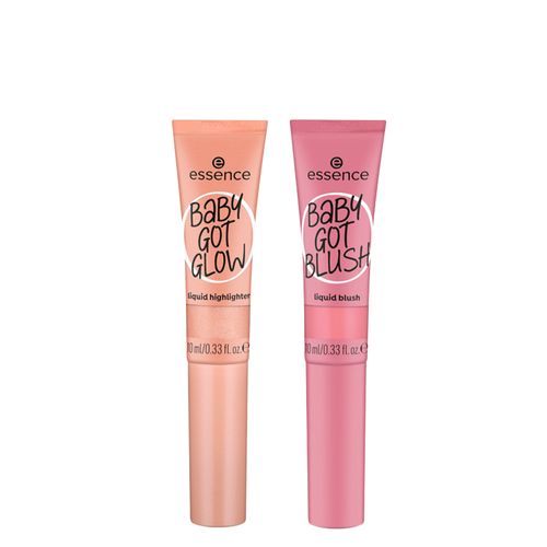 Kit Essence Blush Líquido Baby Got Blush 30 Dusty Rose 10 ml + Iluminador Líquido Baby Got Glow 30 Breezy Bronze 10ml