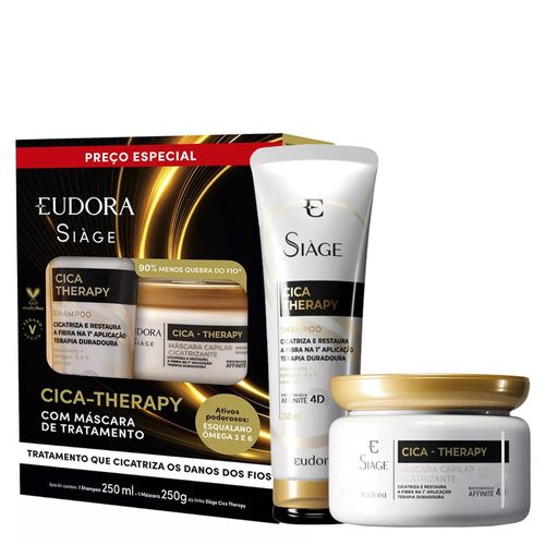 Kit Eudora Siàge Cica-Therapy Shampoo 250 ml + Máscara Capilar Cicatrizante 250 g