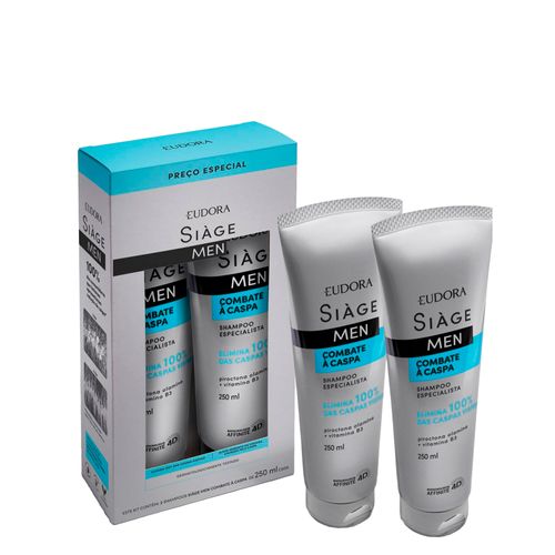 Kit Eudora Siáge Shampoo Combate à Caspa Men 2 Unidades 250 ml Cada