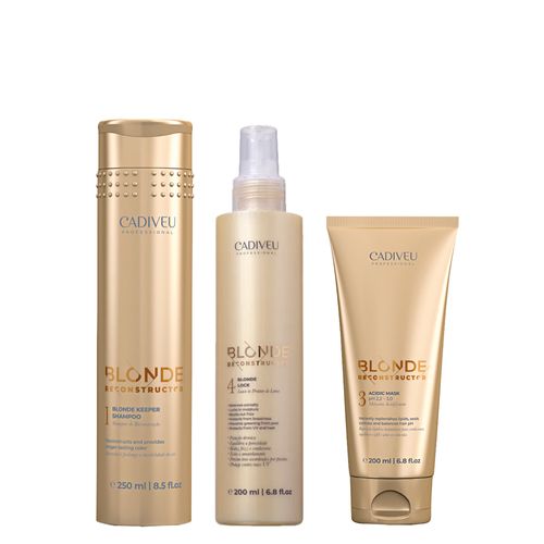 Kit Cadiveu Blonde Reconstructor Shampoo + Leave-in + Máscara Acidificante