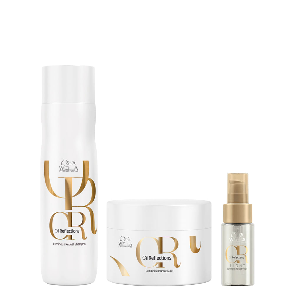 Kit Wella Professionals Oil Reflections - Shampoo 250ml + Máscara 150ml + Óleo Light 30ml