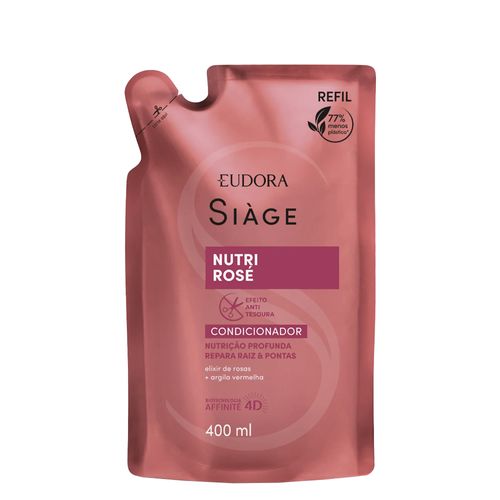 Condicionador Eudora Siàge Nutri Rosé Refil 400 ml - Condicionador Eudora Siàge Nutri Rosé 400 ml