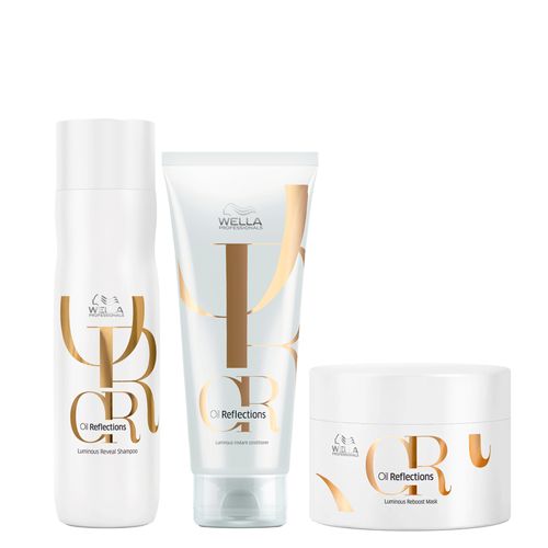 Kit  Wella Oil Reflections - Shampoo 250 ml + Condicionador 200 ml + Máscara 150 ml - Kit Wella Oil Reflections - Shampoo 250 ml + Condicionador 200 ml + Máscara 150 ml