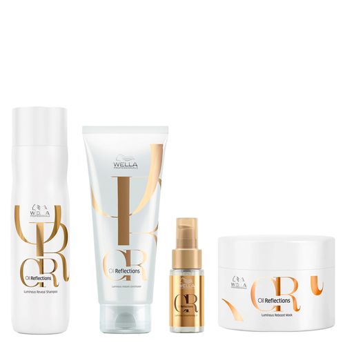 Kit Wella Oil Reflections - Shampoo 250 ml + Condicionador 200 ml + Máscara 150 ml + Óleo 30 ml