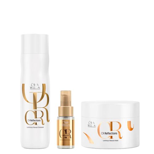 Kit Wella Oil Reflections - Shampoo 250 ml + Máscara 150 ml + Óleo 30 ml