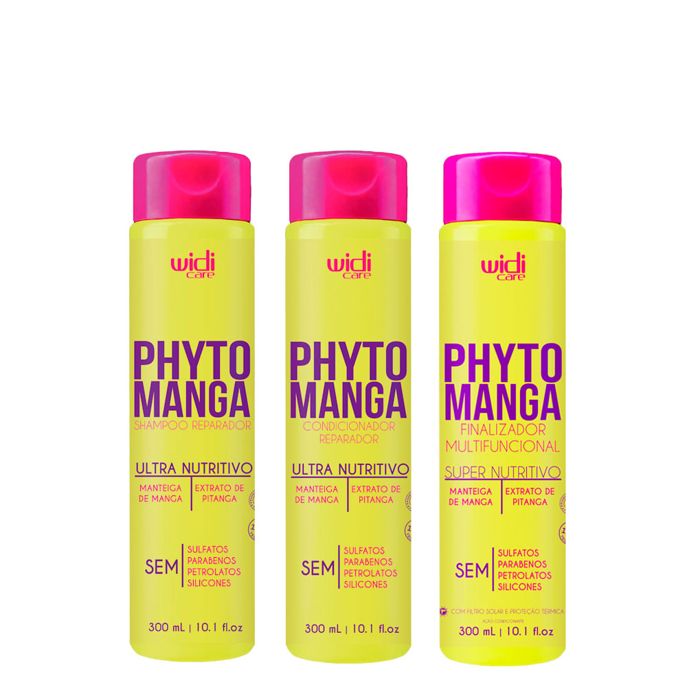 Kit Widi Care Phytomanga Shampoo Reparador 300ml + Condicionador 300ml + Finalizador 300g