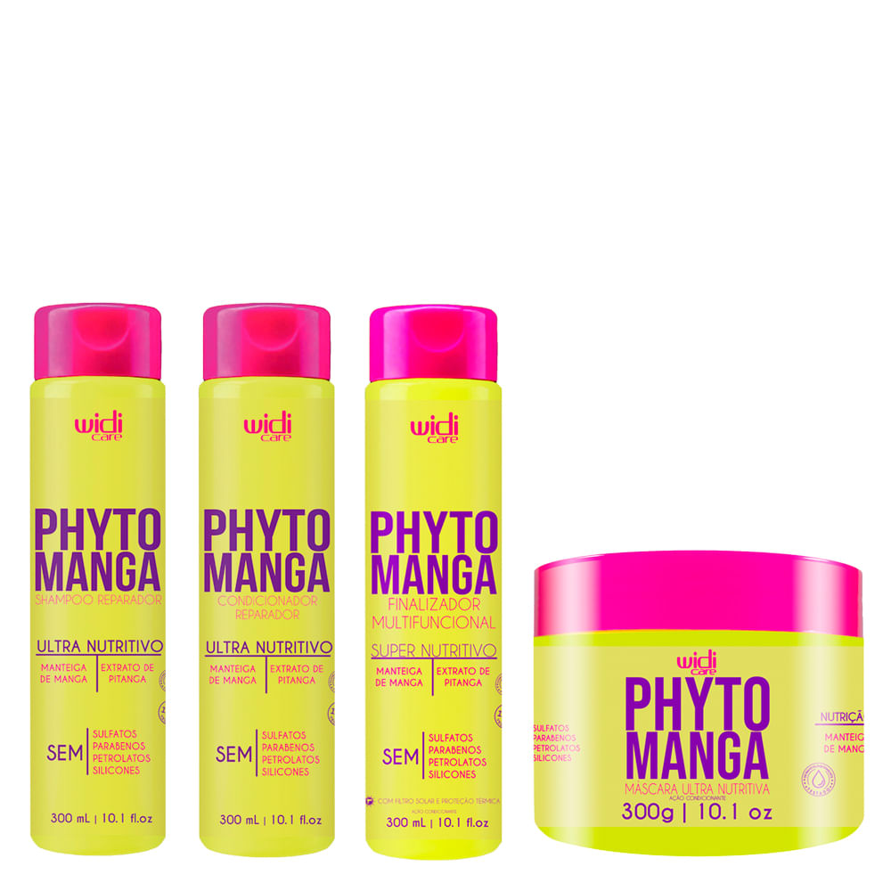 Kit Widi Care Phytomanga Shampoo 300ml + Condicionador 300ml + Finalizador 300g + Máscara 300ml