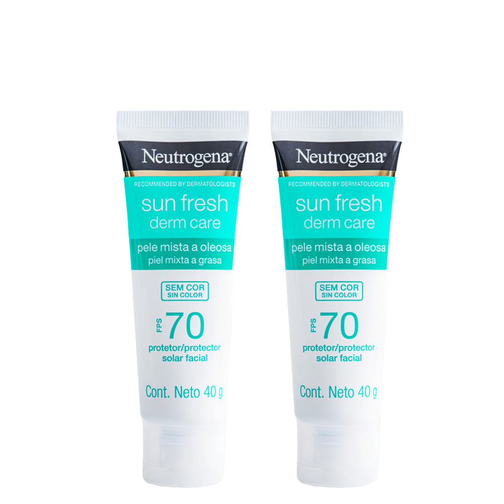 Kit Neutrogena Sun Fresh® Derm Care Protetor Solar Facial para Pele Oleosa FPS 70 40g - 2 Unidades