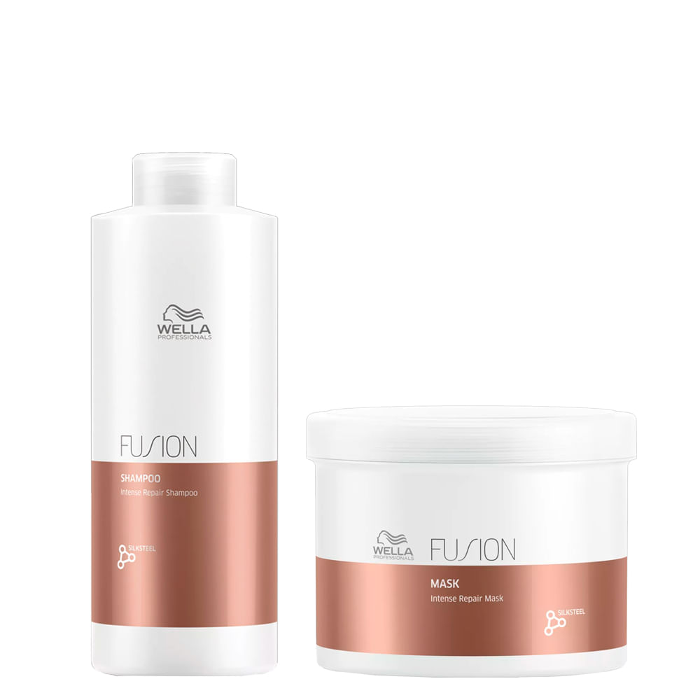 Kit Wella Professionals Fusion - Shampoo 1000ml + Máscara 500ml