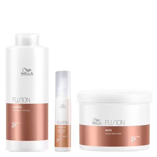 Kit Wella Professionals Fusion - Shampoo 1000ml + Máscara 500ml + Tratamento Reconstrução 70ml