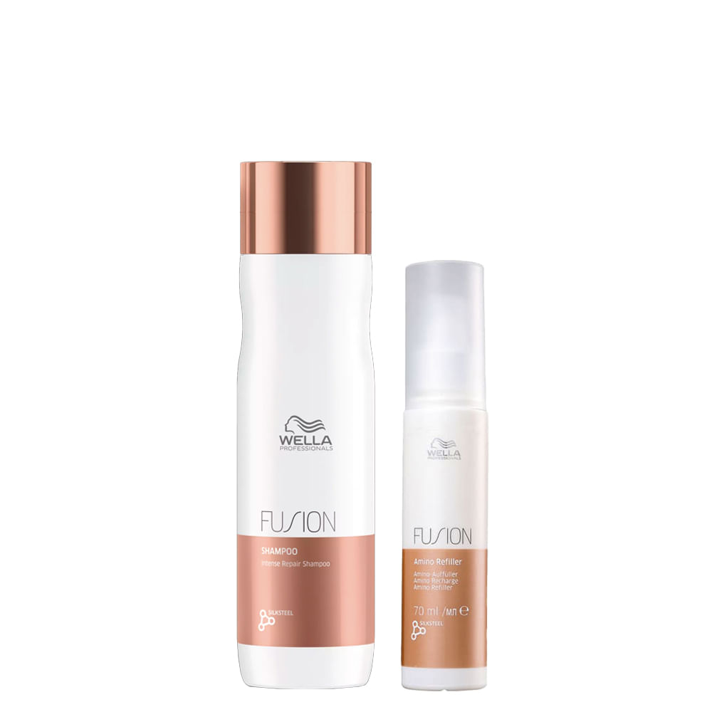 Kit Wella Professionals Fusion - Shampoo 250ml + Tratamento Reconstrução 70ml