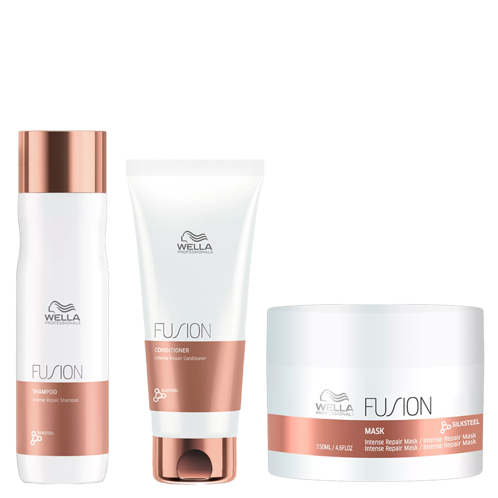 Kit Wella Professionals Fusion - Shampoo 250ml + Condicionador 200ml + Máscara 150ml