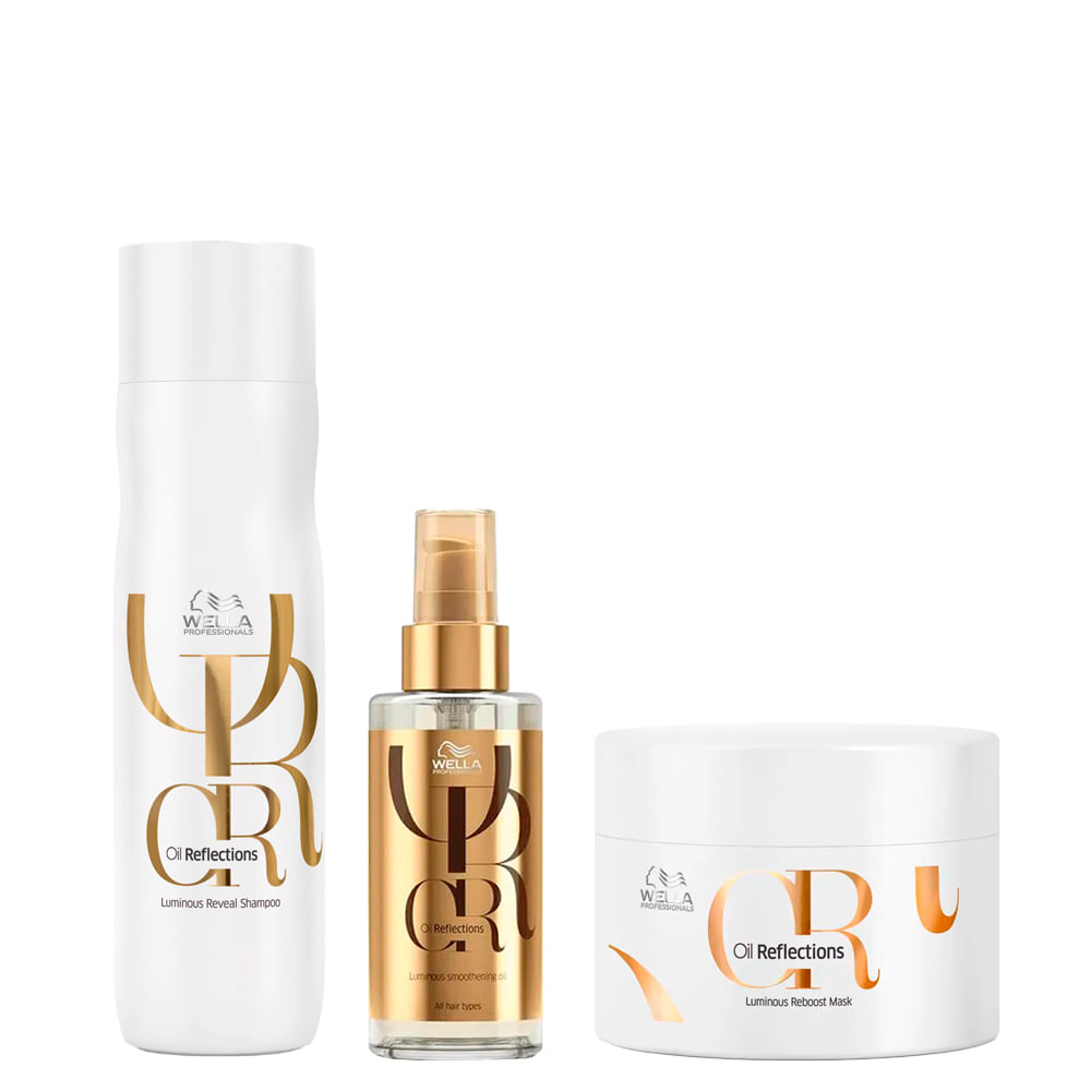 Kit Wella Professionals Oil Reflections Shampoo 250ml + Máscara 150ml + Óleo 100ml