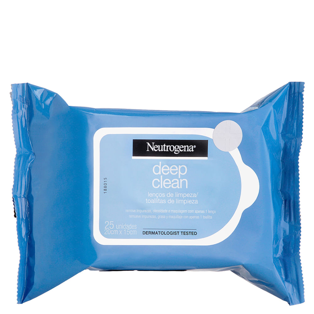 Lenço Demaquilante Neutrogena Deep Clean 25 Unidades