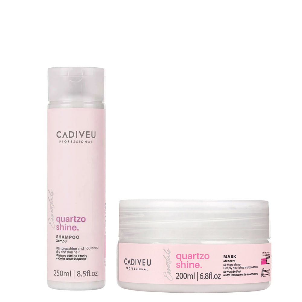Kit Cadiveu Essentials Quartzo Shine - Shampoo 250ml + Máscara de Brilho 200ml