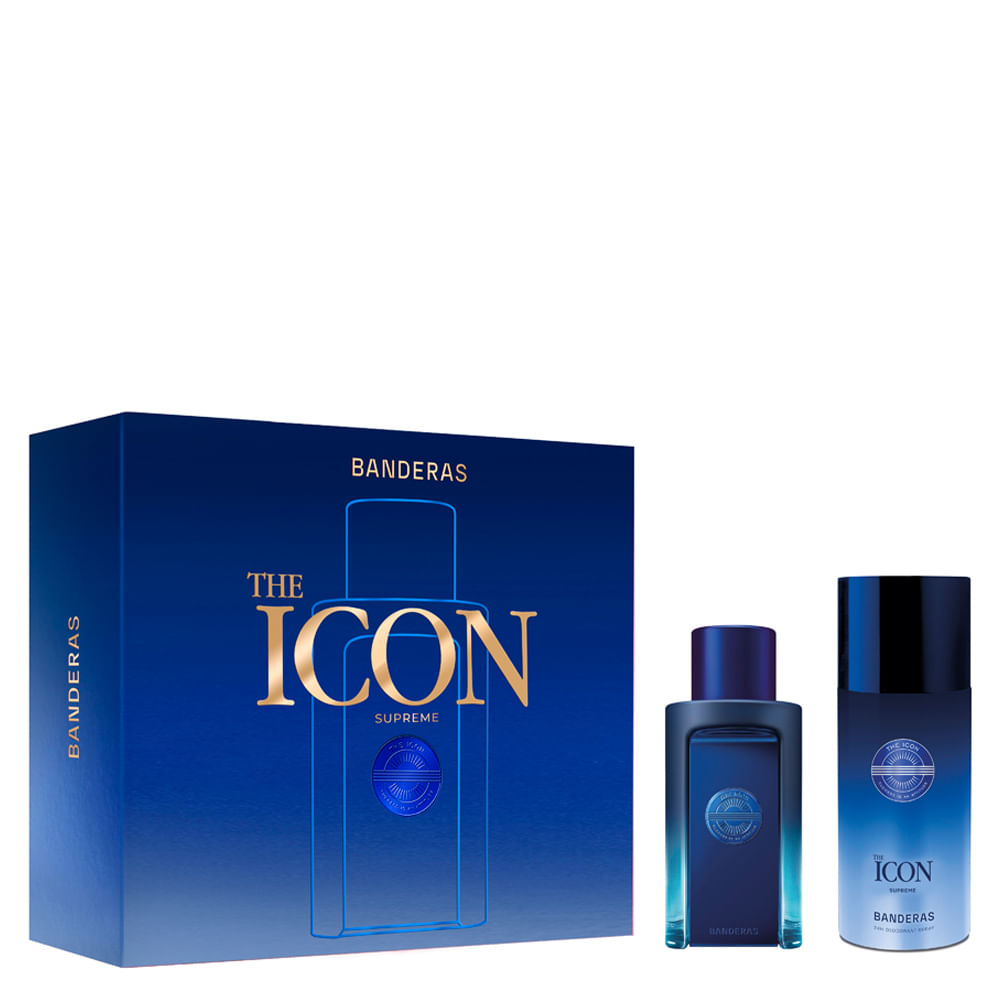 Kit Perfume Banderas The Icon Supreme Intense For Men Masculino - Eau de Parfum 100ml + Desodorante 150ml