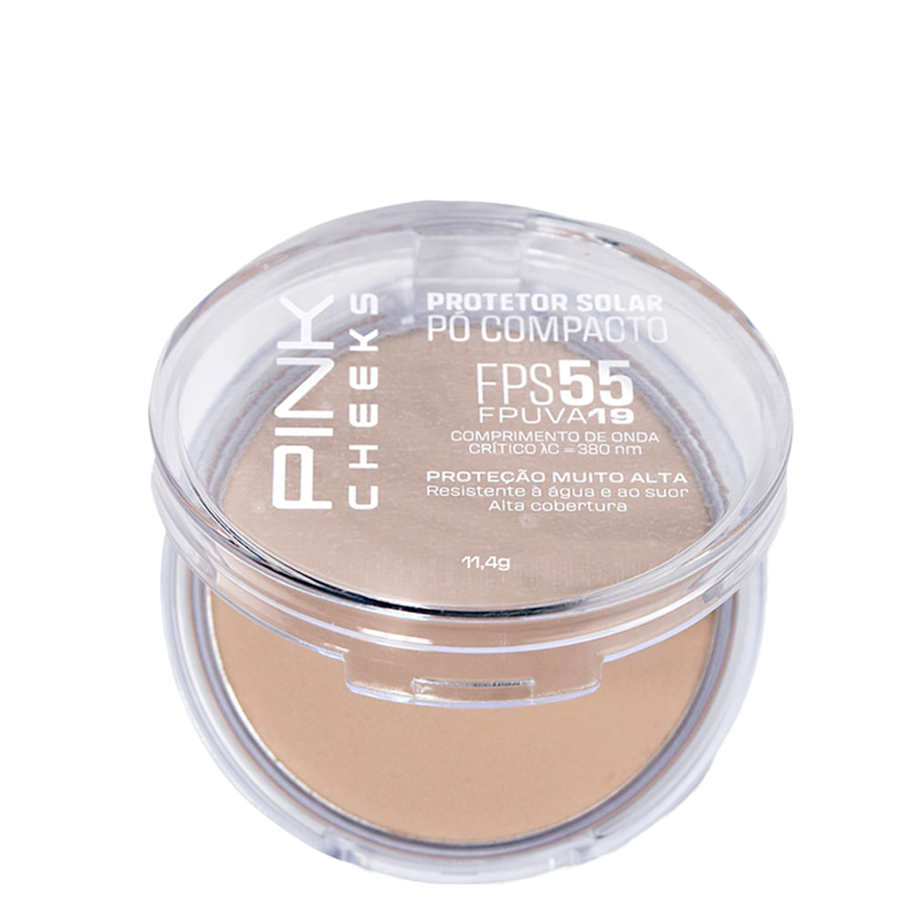 Pó Compacto Pink Cheeks Proteção Solar com Maquiagem Fps55 Fpuva19 Cor P10 11,4g