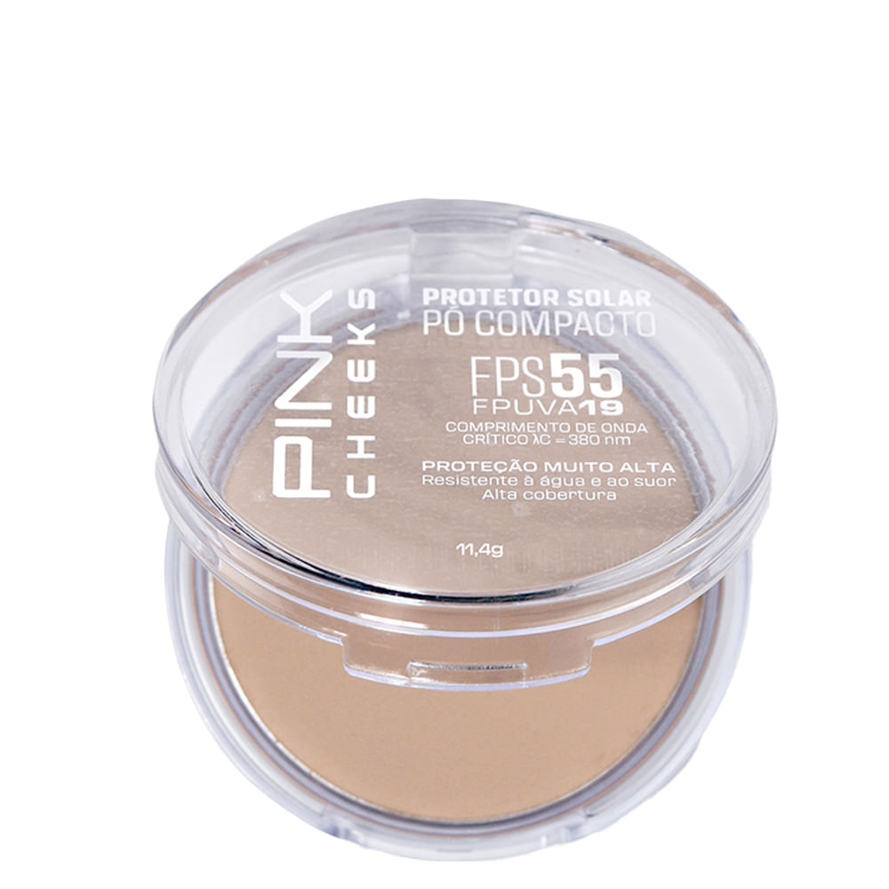 Pó Compacto Pink Cheeks Proteção Solar com Maquiagem Fps55 Fpuva19 Cor P15 11,4g