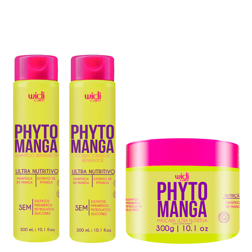 Kit Widi Care Phytomanga Shampoo Reparador 300ml + Condicionador Hidratante 300ml + Máscara 300ml