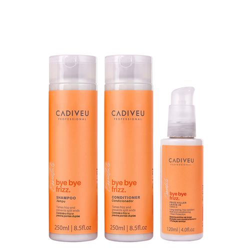 Kit Cadiveu Essentials Bye Bye Frizz- Shampoo 250ml + Condicionador 250ml + Leave- In Frizz Kiler 120ml