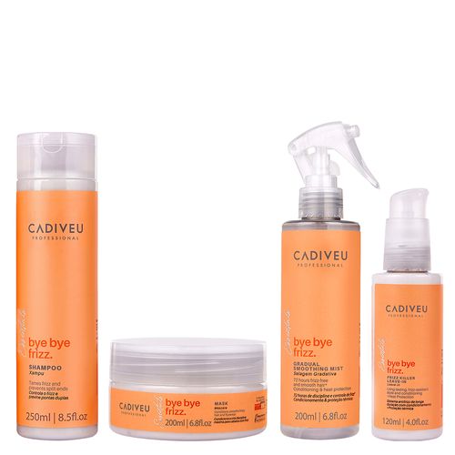 Kit Cadiveu Essentials Bye Bye Frizz - Shampoo 250ml + Máscara Anti- Frizz 200ml + Leave-In Selagem Gradativa 200ml + Leave-In Frizz Killer 120ml