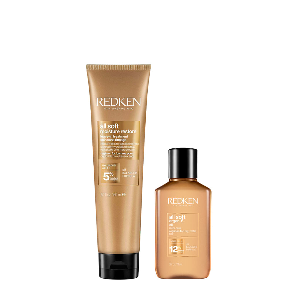 Kit Leave-In Redken All Soft 150ml + Óleo 111ml