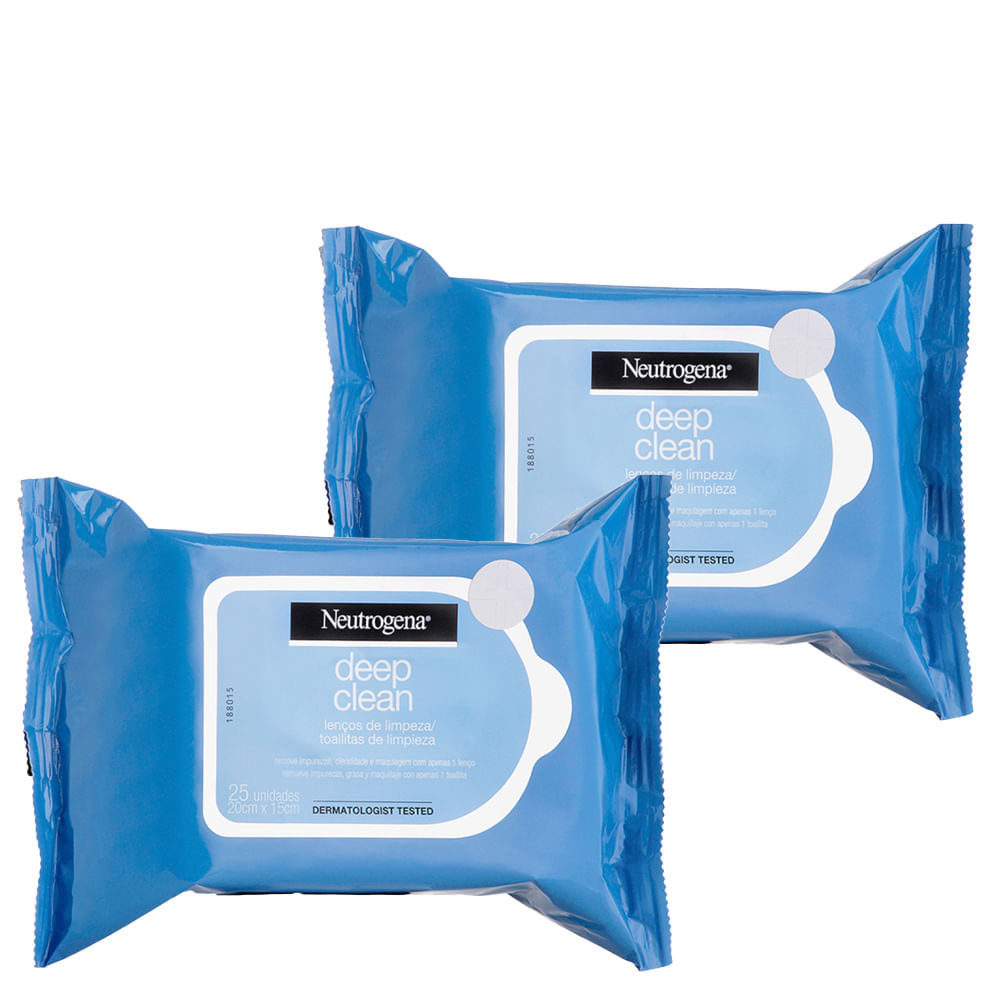 Kit  Lenço Demaquilante Neutrogena Deep Clean Intensive - 2 Unidades