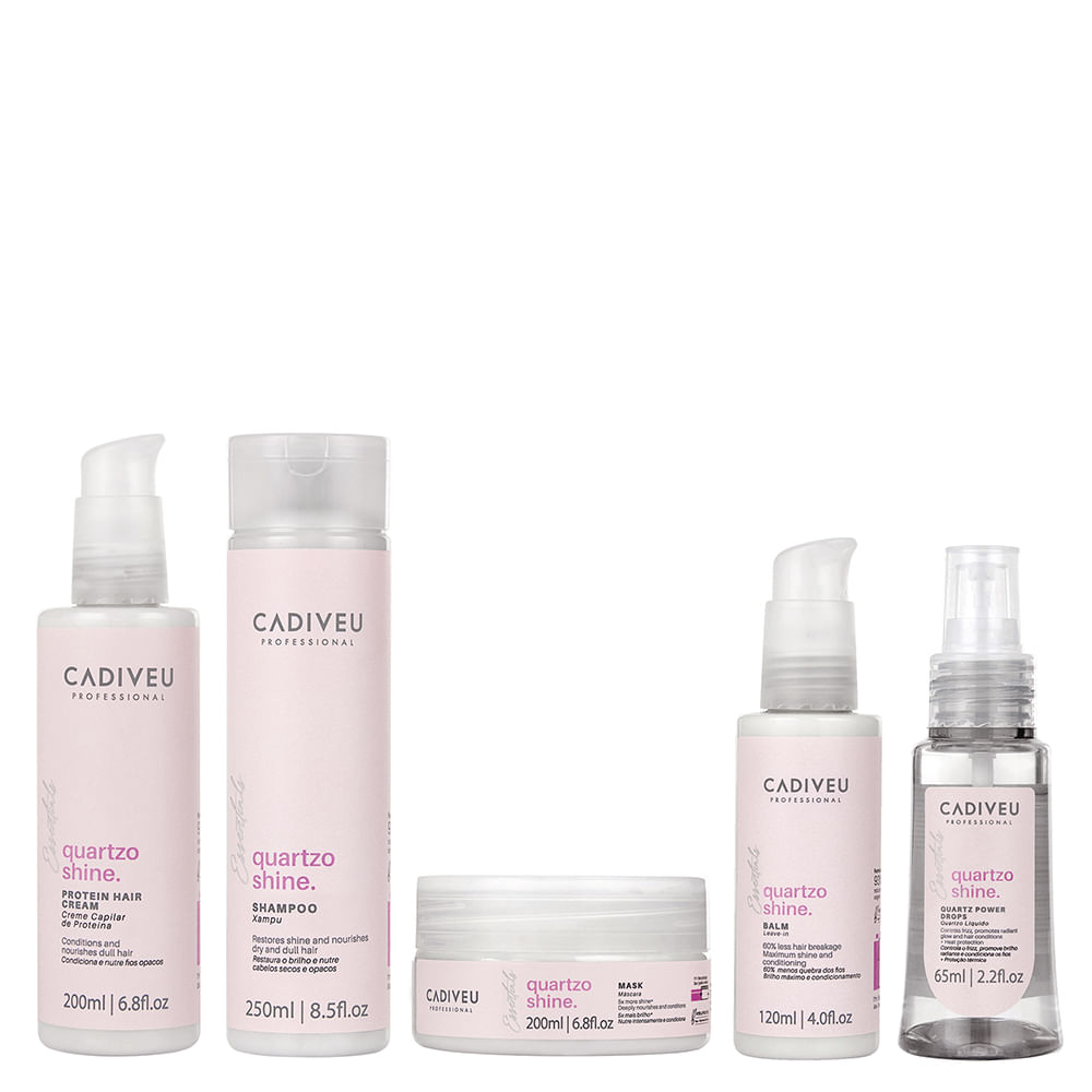 Kit Cadiveu Essentials Quartzo Shine Tratamento Completo - 5 Produtos