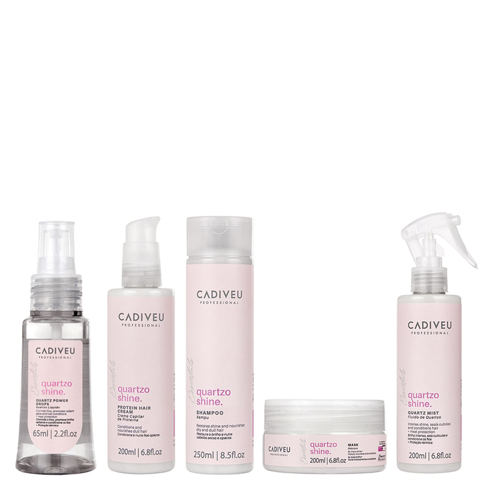 Kit Cadiveu Essentials Quartzo Shine Liso Máximo - 5 Produtos