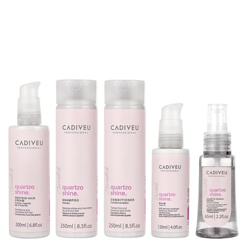 Kit Cadiveu Essentials Quartzo Shine Cuidado Total - 5 Produtos