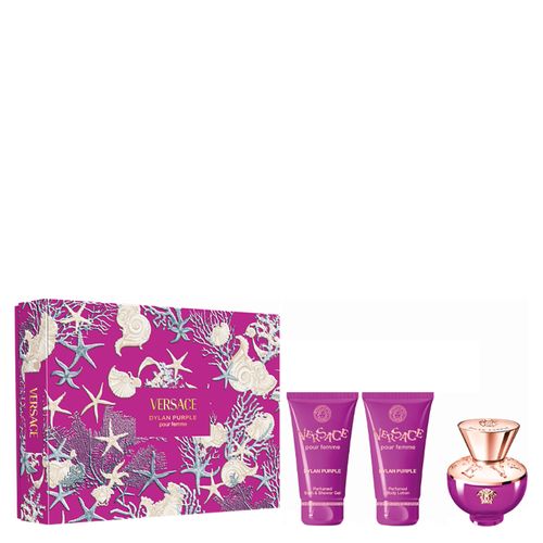 Kit Versace Perfume Dylan Purple Feminino Eau de Parfum 50ml + Gel de Banho 50ml + Loção Corporal 50ml