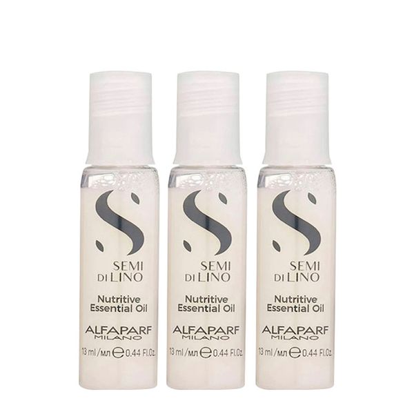 Kit de Ampola Alfaparf Milano Professional Semi Di Lino Nutritive Essencial Oil 3 X 13ml Kit