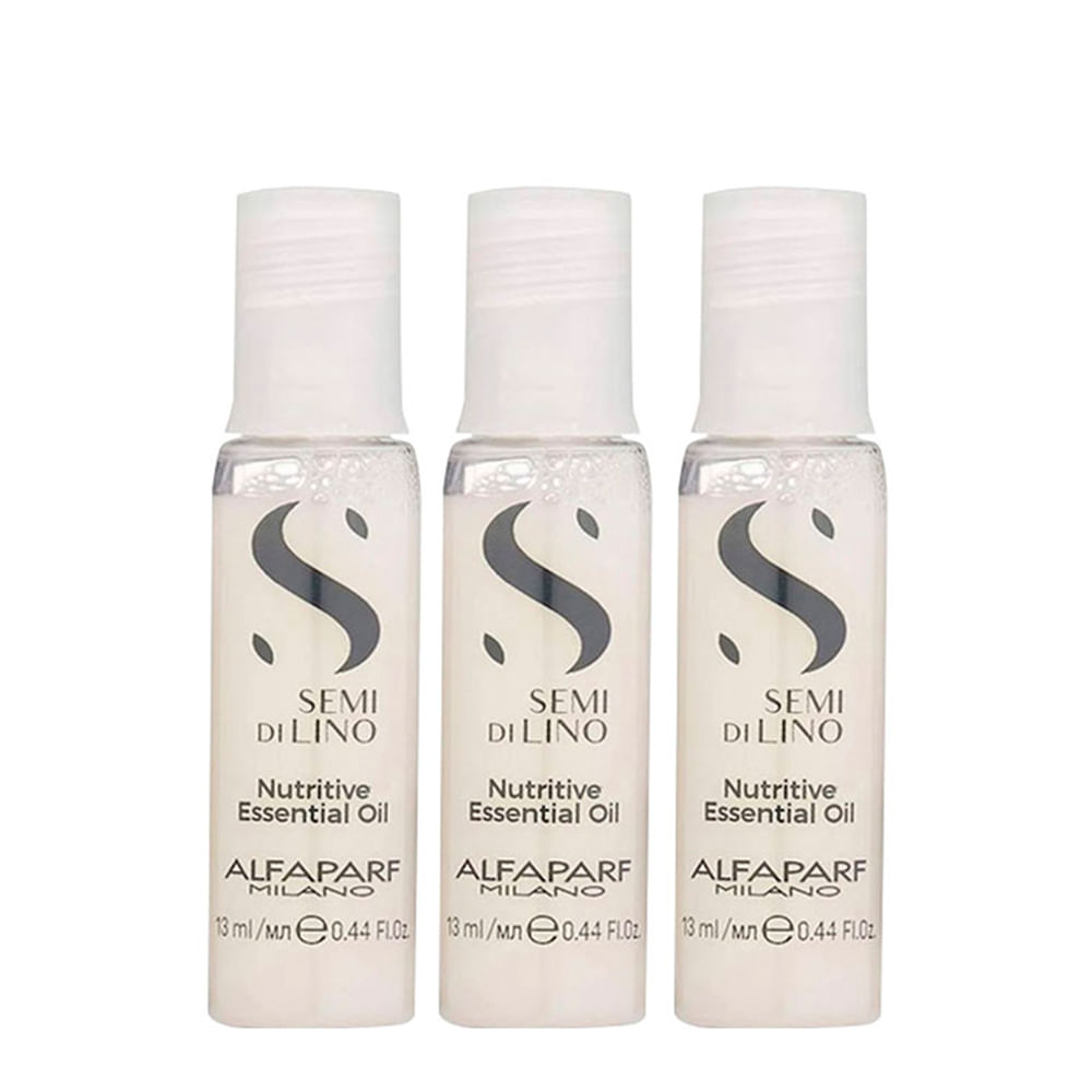 Kit de Ampola Alfaparf Milano Professional Semi Di Lino Nutritive Essencial Oil 3 X 13ml