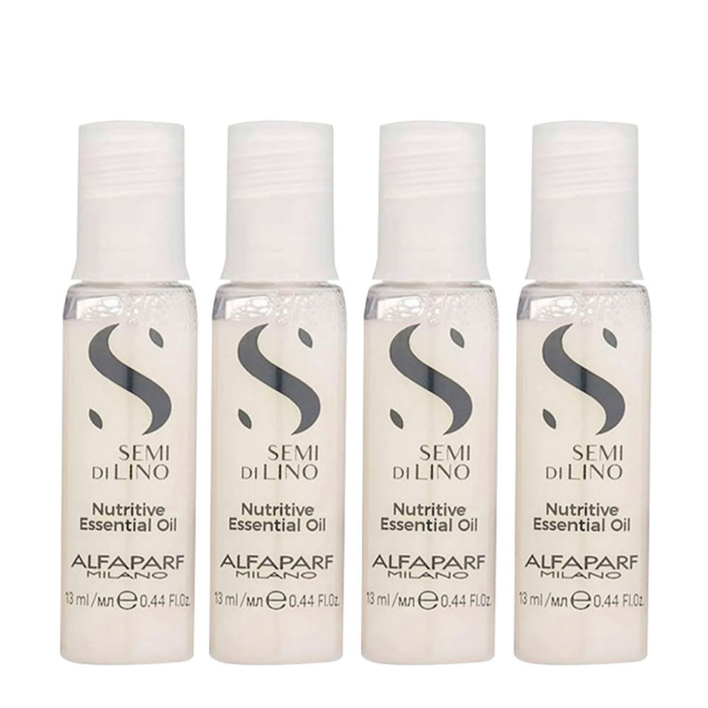 Kit de Ampola Alfaparf Milano Professional Semi Di Lino Nutritive Essencial Oil 4 X 13ml