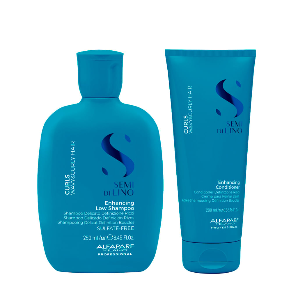 Kit Alfaparf Milano Professional Semi Di Lino Curls - Shampoo 250ml + Condicionador 200ml
