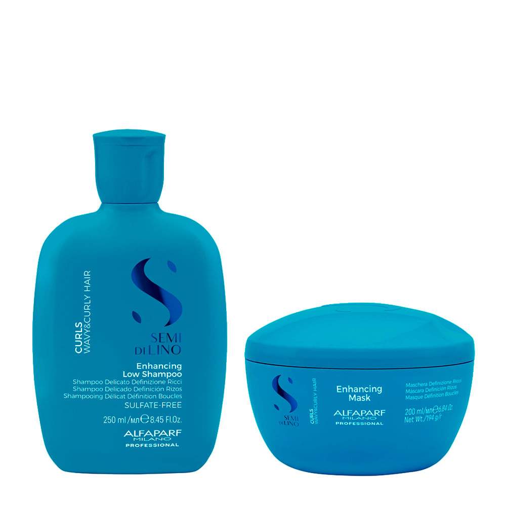 Kit Alfaparf Milano Professional Semi Di Lino Curls - Shampoo 250ml + Máscara 200ml