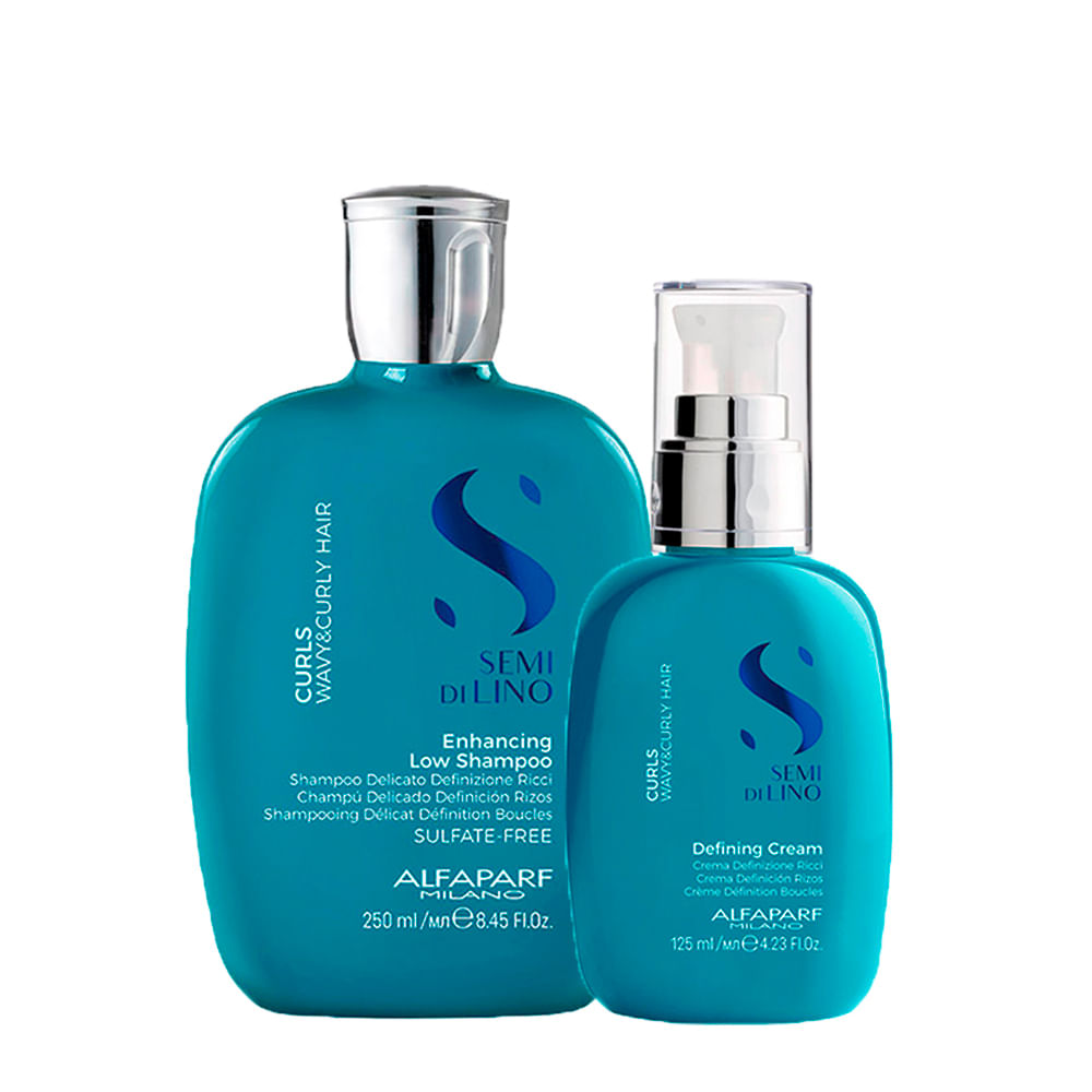 Kit Alfaparf Milano Professional Semi Di Lino Curls - Shampoo 250ml + Creme 125ml