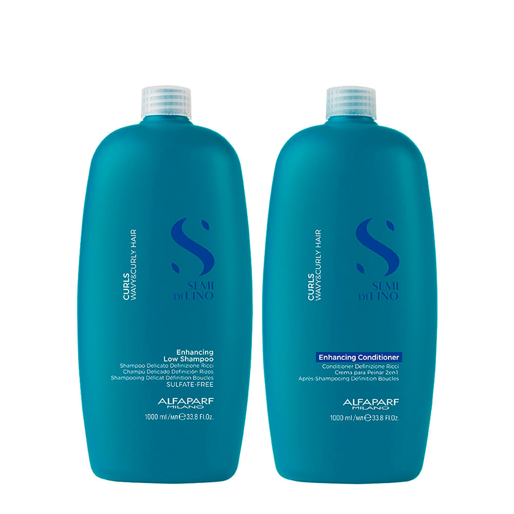 Kit Alfaparf Milano Professional Semi Di Lino Curls - Shampoo 1000ml + Condicionador 1000ml