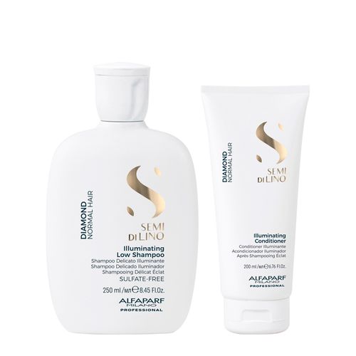 Kit Alfaparf Milano Professional Semi Di Lino Diamond - Shampoo 250ml + Condicionador 200ml