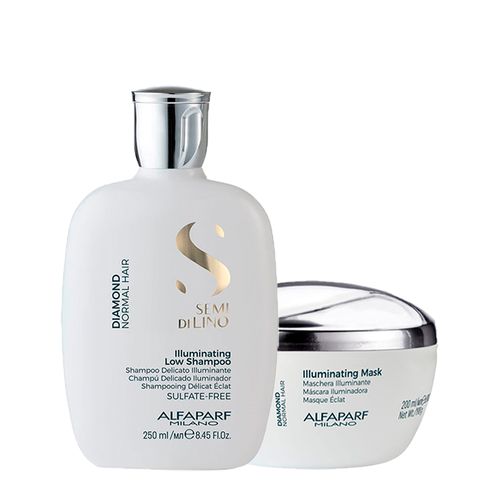Kit Alfaparf Milano Professional Semi Di Lino Diamond - Shampoo 250ml + Máscara 200ml