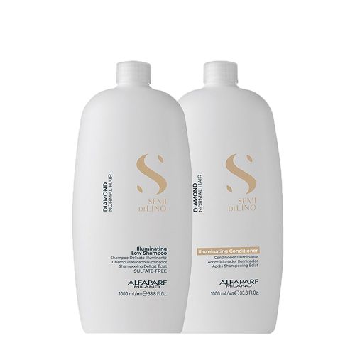 Kit Alfaparf Milano Professional Semi Di Lino Diamond - Shampoo 1000ml + Condicionador 1000ml