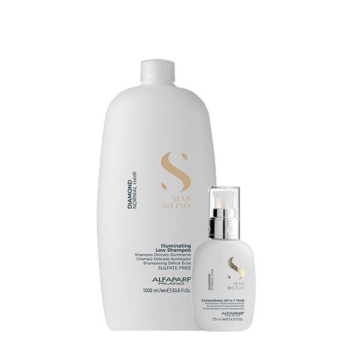 Kit Alfaparf Milano Professional Semi Di Lino Diamond - Shampoo 1000ml + Finalizador 125ml